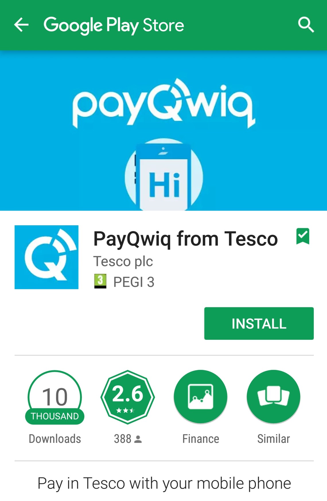 Tesco Payqwiq Play Store