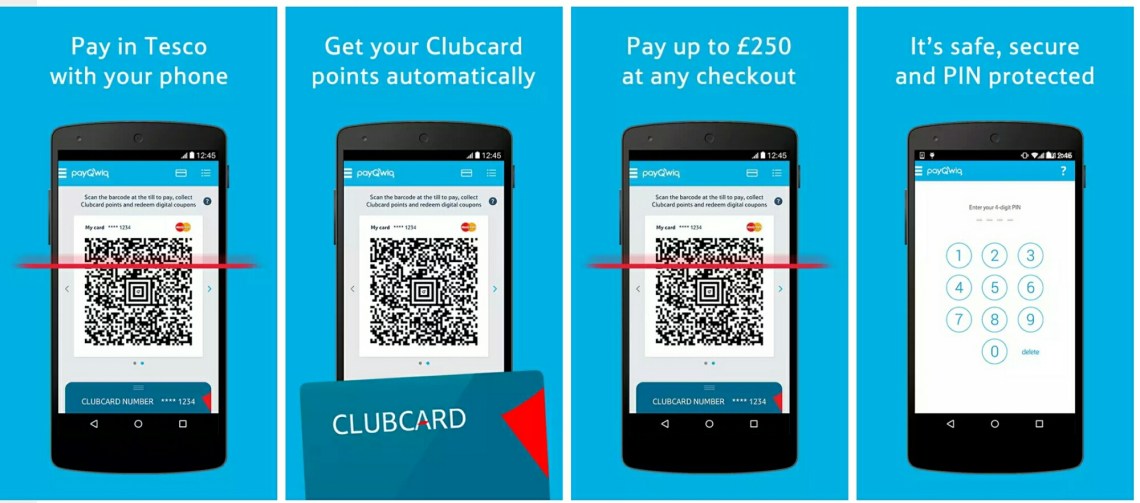 Tesco Payqwiq app screenshots